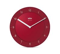 Braun Reloj de Pared clásico controlado por Radio Zona con Hora Central Europea (DCF/GMT+1) con Movimiento silencioso, fácil de Leer, diámetro de 20 cm en Rojo, Modelo BC06R-DCF.
