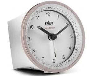 Braun BC07PW-DCF - Despertador inalámbrico en Color Blanco y Rosa con Alarma de Crescendo, función de repetición e iluminación