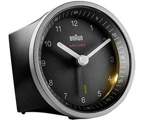 Braun bc07sb-dcf reloj despertador analógico negro, plata
