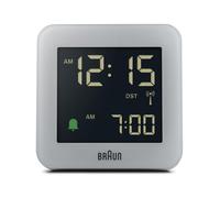 Braun Reloj Despertador Digital radiocontrol para el Huso horario de Europa Central (DCF) con botón de repetición, Pantalla LCD, Ajuste rápido, Alarma en Crescendo, Gris, Modelo BC09G-DCF