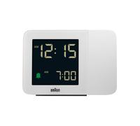 Braun Reloj Despertador Digital con radiocontrol Huso horario de Europa Central (DCF) con 4 Opciones de retroiluminación, Pantalla LCD Negativa, Ajuste rápido, Blanco, Modelo BC15W-DCF
