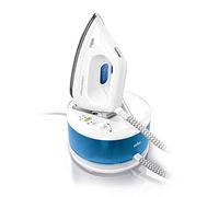 Braun CareStyle Compact IS2043 - Centro de Planchado, Suela 3D Eloxal Plus, Potencia 2200 W, Depósito 1.3 L, Vapor Constante 110 g/min, Presión 5 bar y Golpe de Vapor 300 g/min, Blanco/Azul