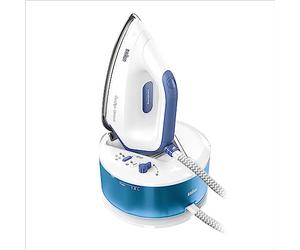 Braun CareStyle Compact Steam Generator, Plancha de Vapor con Suela FreeGlide 3D, Presión de 6 bar, Gran Depósito de Agua de 1,5 l, Función Eco, IS2143BL, Blanco Azul