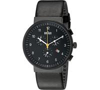 Braun BN0035BKBKG - Reloj cronógrafo de caballero de cuarzo con correa de piel negra