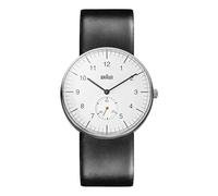 Braun BN0024WHBKG - Reloj analógico de caballero de cuarzo con correa de piel negra