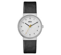 Braun Classic Quartz White Dial Correa de cuero negro Reloj para mujer...