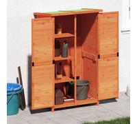 Braun - Cobertizo de madera maciza de pino (83 x 57 x 140 cm, resistente a la intemperie, para herramientas al aire libre, cortacésped, accesorios de piscina, con techo impermeable, práctico espacio