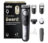 Braun BeardTrimmer 9 BT9520 depiladora para la barba Batería 52 2 cm Mojado y seco Negro, Gris
