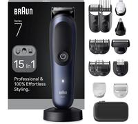Braun Cortapelos All-in-One Series 7, cuchilla ProBlade, tecnología AutoSense, 120 minutos de autonomía, protección SkinGuard, degradado de barba, mango AquaGrip sumergible