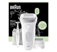 Braun Depiladora Eléctrica Mujer Silk·épil 7 Depiladora Corporal Inalámbrica Con Cabezal Ancho, Peine Recortador Y Recortadora Para Bikini, Uso En Seco Y Mojado, Depilación Suave Duradera, 7-241