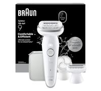 Braun Depiladora Eléctrica Mujer Silk·épil 9, Depiladora Corporal Con Peine Recortador, Cepillo Exfoliante y Funda, Depila, Rasura y Recorta, Uso En Seco Y Mojado, Depilación Suave Duradera, 9-061