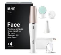Braun Depiladora Facial Mujer FaceSpa con 4 Accesorios, 851V, Blanco/Bronce