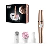 Braun Depiladora Facial Mujer FaceSpa Pro con Accesorios, 921, Bronce - Rasuradora Facial Recargable, Resistente al Agua, con Cepillo de Limpieza, Base de Carga Y Funda Portátil