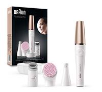 Braun Depiladora Facial Mujer Todo en Uno FaceSpa Pro 912 con Cepillo de Limpieza, Elimina El Vello Y Limpia La Piel, Depiladora Recargable Y Resistente al Agua, Set de Belleza con 3 Accesorios