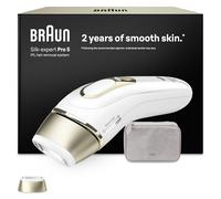 Braun Depiladora Luz Pulsada Silk·expert Pro 5, PL5100, Blanco/Oro - Depilación Láser en Casa para Cara Y Cuerpo, Eliminación del Vello, Depiladora Laser para Mujer Y Hombre, IPL + Neceser