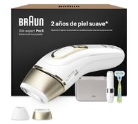 Braun Depiladora Luz Pulsada Silk·expert Pro 5, PL5156, Blanca/Dorada | Alternativa a Depiladora Laser, Eliminación del Vello en Casa, Funda, Maquinilla Venus, 2 Cabezales, Miniafeitadora Facial