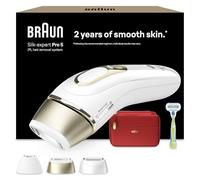 Braun Depiladora Luz Pulsada Silk-expert Pro 5, PL5262, Blanca/Dorada | Alternativa a Depiladora Laser, Eliminación Del Vello En Casa, Depiladora IPL con Funda, Maquinilla Venus, 3 Cabezales