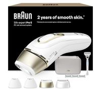 Braun Depiladora Luz Pulsada Silk-expert Pro 5, PL5358, Blanca/Dorada - Alternativa a Depiladora Laser, IPL con Funda, Maquinilla Venus, 4 Cabezales para Cara Y Cuerpo, Eliminación del Vello en Casa