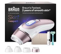 Braun Depiladora Luz Pulsada Smart IPL Skin i·expert, PL7442, Blanco/Bronce - Depiladora Laser con 4 Cabezales, Neceser, Mini Depiladora Facial Y Maquinilla Venus, Depilación Láser en Casa