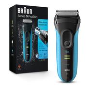 Braun Electric Series 3 - Maquinilla de afeitar con recortadora de precisión, recargable, húmeda y seca para hombres, azul/negro, 4 piezas