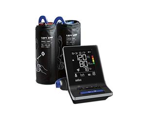 Braun ExactFit 5 Connect Smart Tensiómetro de brazo , Compatible con la aplicación Braun Healthy Heart , Indicador codificado por colores , Manguitos de 2 tamaños , Para uso doméstico , BUA6350