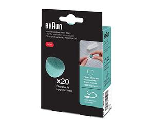 Braun Filtros para aspirador nasal manual 1 (alivio de la congestión, bebé, recién nacido, a partir de 0 meses, filtros grandes y resistentes, higiénicos, un solo uso, desechables, sin BPA) BNA050EU