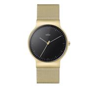 Braun Gents BN0211 Classic Slim Watch with Black Dial and Gold Mesh Bracelet