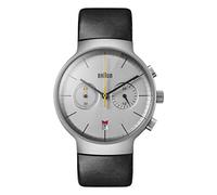 Braun Gents BN0265 Classic Chronograph Watch with Steel Dial and Black Leather Strap