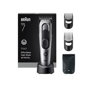 Braun Cortapelos Series 7 HC7590, Máquina De Cortar Pelo Para Hombre, +5 Accesorios De Styling, Lámina De Corte Ultra Afilada, 17 Longitudes, 50 Min De Autonomía, Lavable, Gris