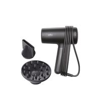 Secador de pelo Braun HD4.2 - Secador de alto rendimiento con difusor y boquilla de secado, Super IONTEC, motor HTDC de 2100 W, 3 temperaturas y 3 de velocidades, acabado negro metalizado- BRHD425E