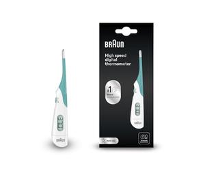 Braun High Speed Termómetro digital , Varilla digital para usar en múltiples sitios , Vía oral, rectal o axilar , Apto para bebés y niños pequeños , La marca #1 entre los médicos(1) , PRT1000