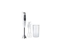 Braun Hogar MultiQuick 3V Batidora de Brazo, 11 Velocidades, Control de Salpicaduras, Piezas Aptas para el Lavavajillas, Vaso de Plástico sin BPA de 600 ml, Batidora Doble, MQ3105B, 750 W, Blanco