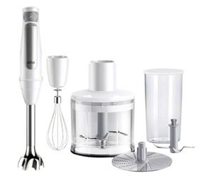Braun Hogar MultiQuick 7 Batidora de Brazo, Control de Salpicaduras, Apta para Lavavajillas, Bol de Plástico sin BPA de 600ml, Batidor, Picadora 500ml, Cuchilla para Hielo, MQ7035I, 1000W, Blanco