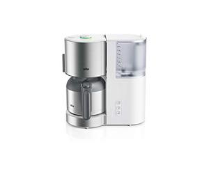 Braun IDCollection KF 5105 WH - Cafetera de filtro con AromaSelect y termo de 10 tazas, 1000 W, color blanco y acero inoxidable
