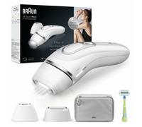Braun Silk·expert Pro 3 PL3122 - Depiladora con pulsos de luz, depilación semidefinitiva, alternativa al láser, bolsa, maquinilla de afeitar Venus, 2 cabezales, color blanco/plateado