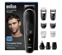 Braun Juego de afeitado corporal todo en uno para el cuidado de la barba, recortadora de barba 6 en 1, recortadora/cortapelos para hombre, cortapelos, accesorios para peinar, 50 minutos de funcionamiento inalámbrico, regalo para hombre, MGK5440