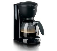 Braun KF 560 Cafetera eléctrica con Sistema OptiBrew, 1100 W, 35 dB, acero inoxidable, 10 tazas, negro