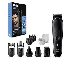 Braun Kit de estilo todo en uno 10 en 1, serie 5, kit de aseo masculino con recortador de barba, cortadora de pelo, recortadora de nariz y orejas y recortadora de precisión, regalos para hombres,