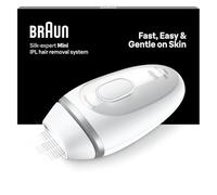 Braun Luz Pulsada Silk-Expert Mini Depiladora IPL, Alternativa a Depiladora Laser, Reducción Del Vello En Casa, Tamaño Compacto, Fácil, Segura Y Eficiente, Blanca/Plateada, PL1100