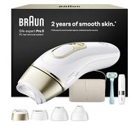 Braun Luz Pulsada Silk·expert Pro 5, PL5442, Blanco/Oro | IPL, Depilación Láser en Casa, Depiladora Laser con 4 Cabezales, Neceser, Mini Rasuradora Facial Y Maquinilla Venus