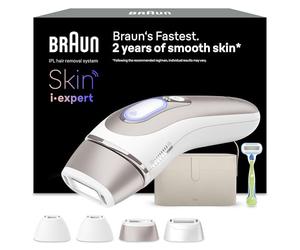 Braun Luz Pulsada Skin i·expert Smart IPL, Alternativa a Depiladora Laser con Inteligencia Artificial, Eliminación del Vello en Casa, Neceser, Maquinilla Venus, 4 Cabezales para Cara Y Cuerpo, PL7387