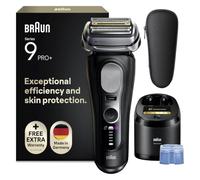 Braun Maquinilla eléctrica para hombre Series 9 PRO+, 9660 cc, color negro | Afeitadora eléctrica, 5 + 1 elementos de cabezal de afeitado, recortador de barba, batería de 60 minutos, impermeable