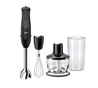Braun Minipimer 3 Vario MQ 3135 BK, Batidora de Mano con 11 Velocidades, Vaso Medidor de Plástico de 600 ml sin BPA, Potencia 900 W, Negro