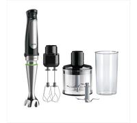 Braun Minipimer 7 - Batidora de Mano con Tecnología SplashControl, Sistema ActiveBlade para Alimentos Duros, Selección de Velocidad, Picadora 500mL, Doble Batidor, Vaso 600mL, 1000W, Negro, MQ7035XBI