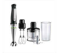 Braun Minipimer 7 - Batidora de Mano con Tecnología SplashControl, Sistema ActiveBlade para Alimentos Duros, Selección de Velocidad, Picadora 500mL, Doble Batidor, Vaso 600mL, 1000W, Negro, MQ7035XBI