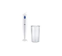 Braun Minipimer MultiQuick 1 - Batidora de mano ligera para sopas, batidos y papillas para bebé, 1 velocidad, anti-salpicaduras, vaso medidor 600 ml, 450W, blanco (MQ10001PWH)