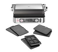 Braun MultiGrill 9 CG 9167, Plancha Eléctrica con Placas Planas, Parrilla y Gofres, 2 Termostatos Independientes, 3 Posiciones, Sonda Térmica, Apta para Lavavajillas, 2000W, Negro/Acero Inoxidable