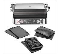 Braun MultiGrill 9 CG 9167, Plancha Eléctrica con Placas Planas, Parrilla y Gofres, 2 Termostatos Independientes, 3 Posiciones, Sonda Térmica, Apta para Lavavajillas, 2000W, Negro/Acero Inoxidable