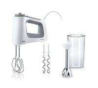 Braun MultiMix 5 HM 5107 - Batidora de mano con regulación de velocidad continua, incluye batidor, gancho para amasar, batidora y vaso medidor de 600 ml, color blanco
