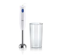 Braun MultiQuick 1 - Minipimer de 450W con Brazo de Metal, Blanco | Batidora de Mano, 1 Velocidad Fácil, Sistema EasyTwist, Vaso Medidor de 600ml, Apto para Lavavajillas, MQ10.001MWH